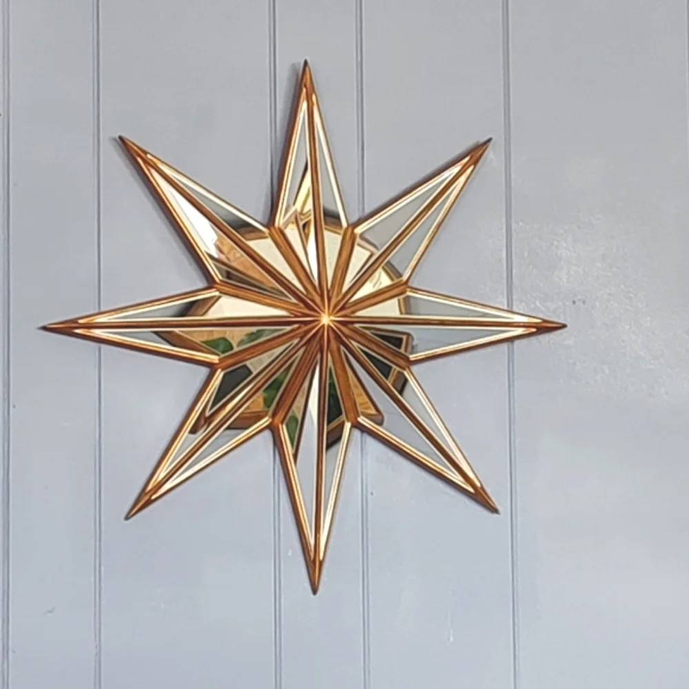 Star beveled 8 point mirrors